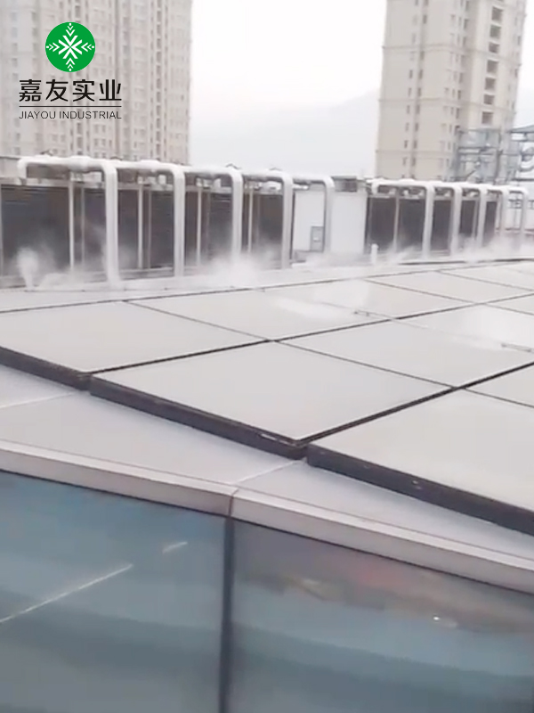 溫嶺銀泰百貨房頂安裝杭州嘉友噴霧降溫系統案例